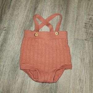 Cat & Jack Orange Knit Baby Bloomer Overalls | 12 months